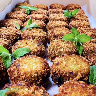 fritters with mint leaves